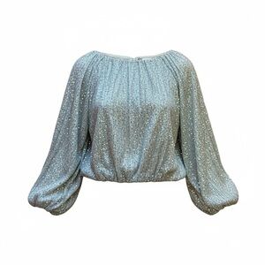 Elegant Silver Women's Top